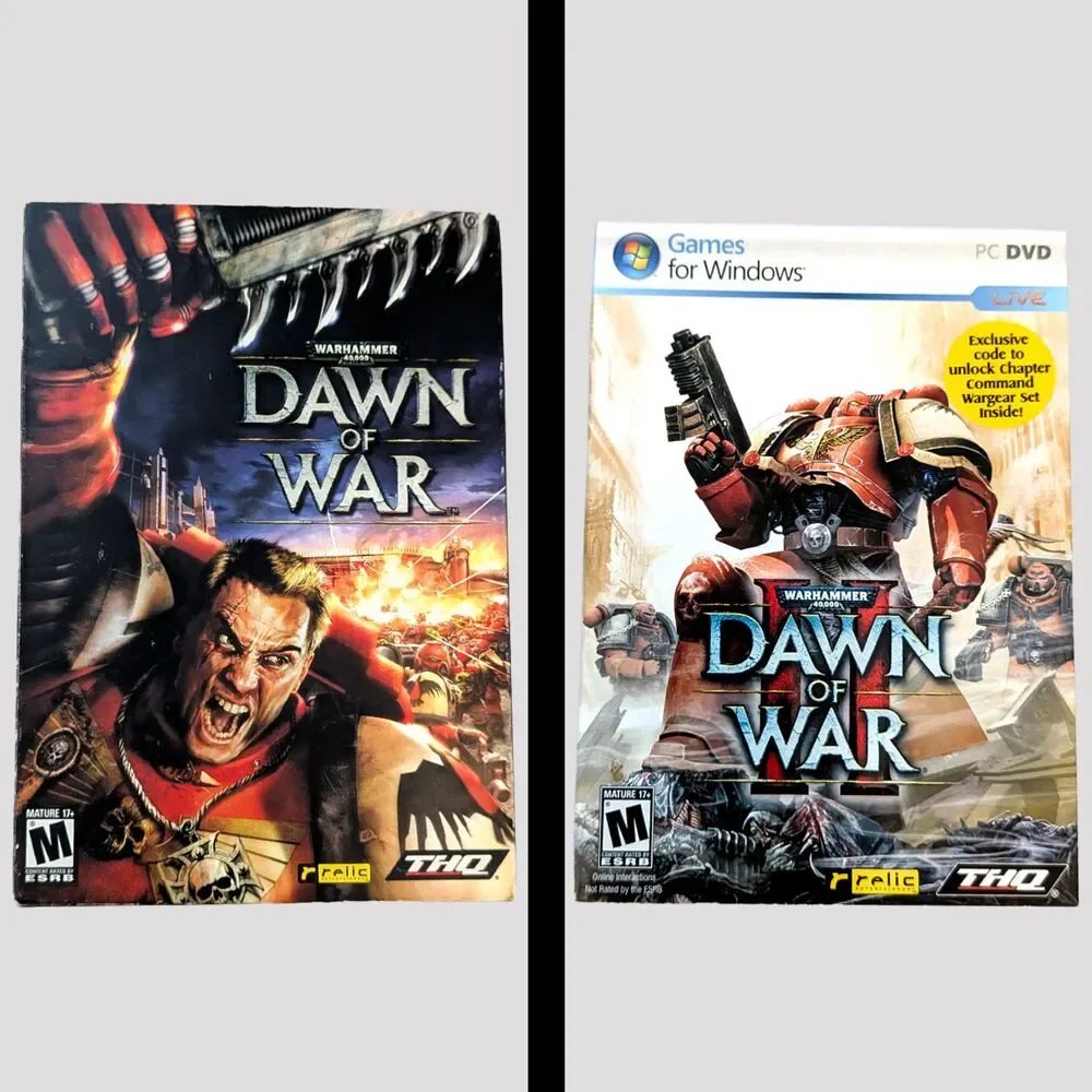 Dawn of War 1 & 2 II PC Video Game Warhammer 40K Box Lot Retro Set Collectible